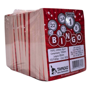 BLOCO DE BINGO TAMOIO 8,5X10,5CM C/15 PCT DE 100 FLS SERIE 1 A 15 - 6030