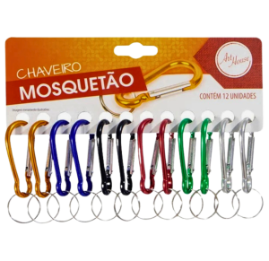 CHAVEIRO MOSQUETÃO 6CM COLOR C/12 PÇS - XC1009