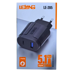 CARREGADOR 5.1A USB E TIPO C  - LE-285