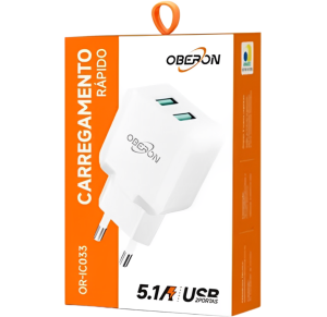 CARREGADOR 5.1A C/2 ENTRADAS USB - OR-IC033