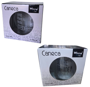 CANECA 320ML FRASES BELIVE VIDRO - VDA09186
