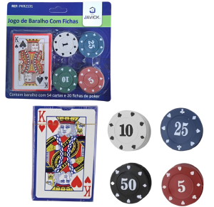 BARALHO C/20 FICHAS DE POKER - PKR2131