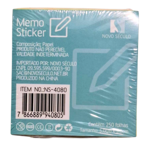 BLOCO ADESIVO 5X5CM C/250 FLS - NS-4080