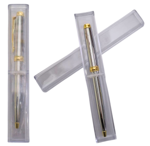CANETA ESFEREROGRAFICA PRATA/DOURADO C/ ESTOJO - MJ21924-7