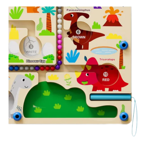 DINOSSAURO LABIRINTO MAGNETICO DE MADEIRA - TK-AB9055